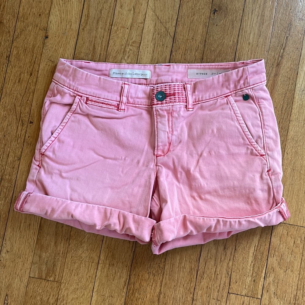 Pilcro and the Letterpress hyphen pink shorts 26